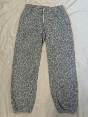 Grey Leopard Print Joggers